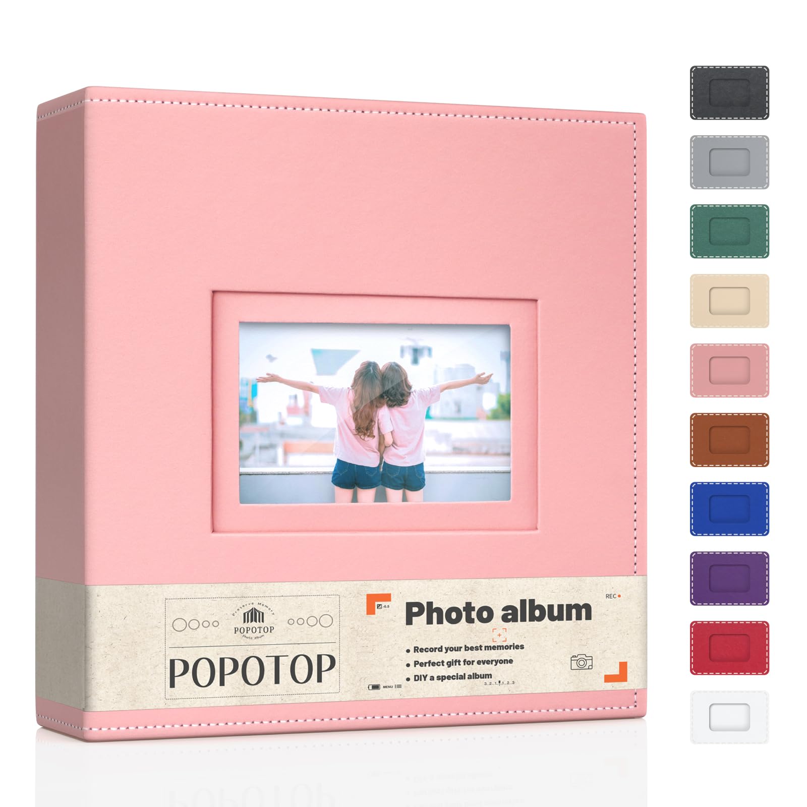 Popotop photo album leather cover shows durable elegance for memories