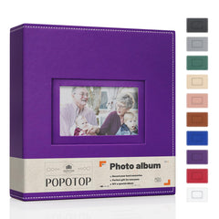 Popotop photo album with leather cover offers a luxurious look and durable memory protection.