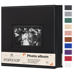 Popotop photo album with leather hardcover cover protecting memories with premium vegan leather.
