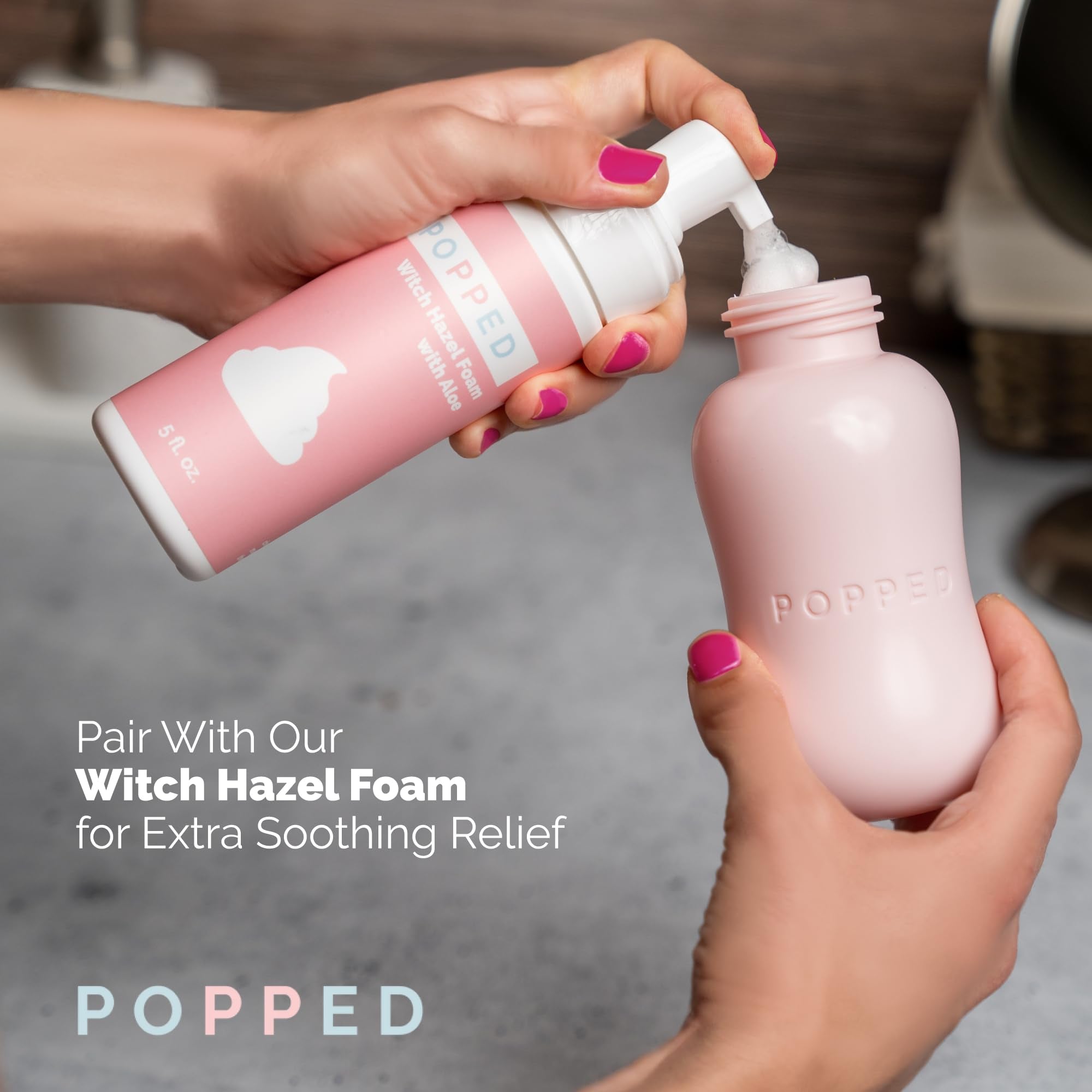 POPPED Peri bottle pink 10 oz design for everyday comfort