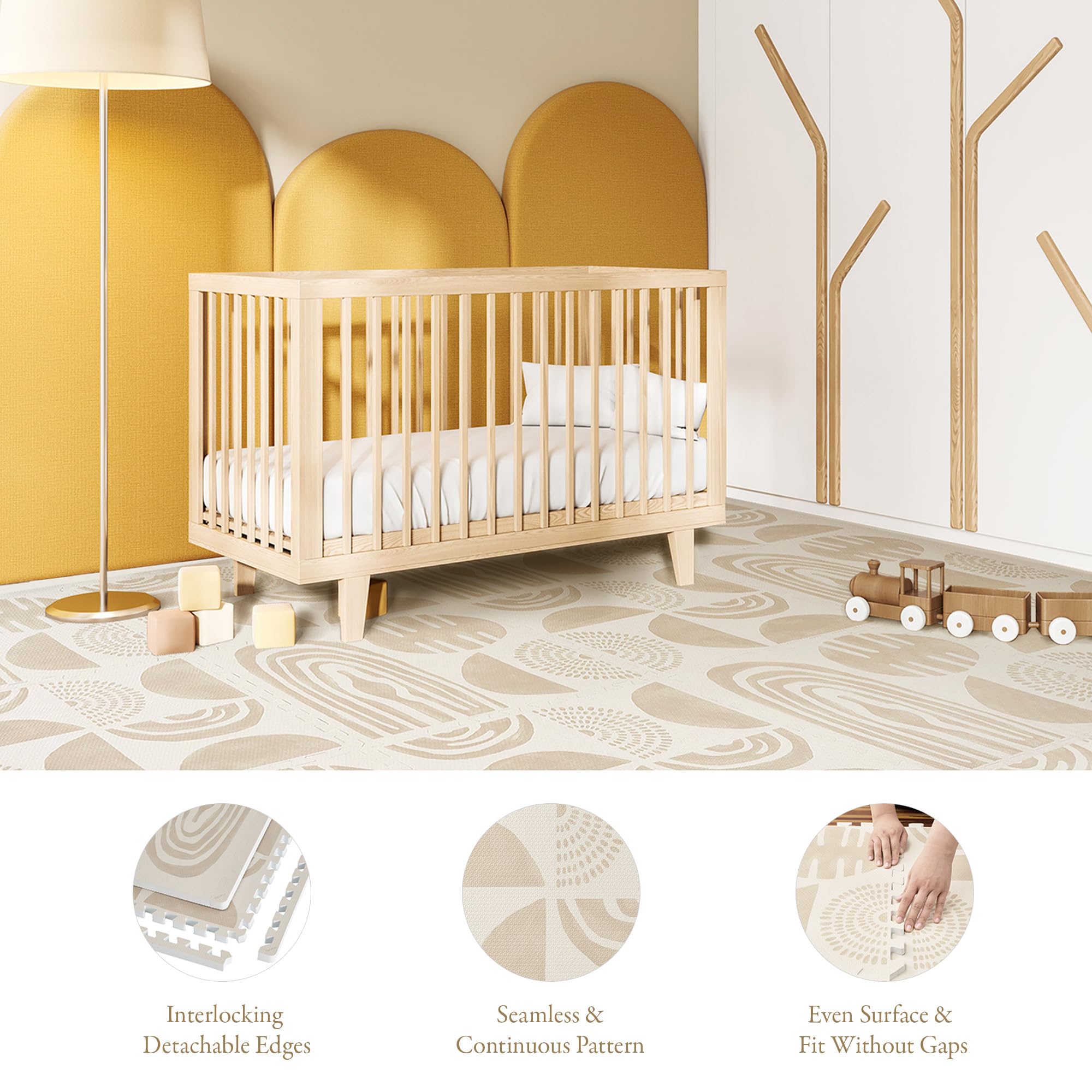 Easy-to-clean, high-traffic friendly PopsyKosy Desert Sand play mat.