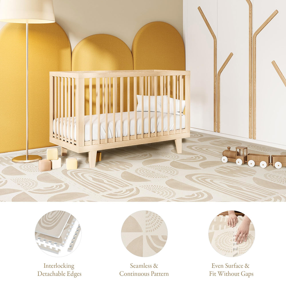 Easy-to-clean, high-traffic friendly PopsyKosy Desert Sand play mat.