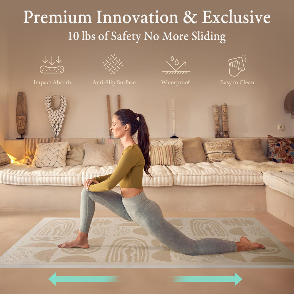 Assembled PopsyKosy mat in a spacious playroom for family time.