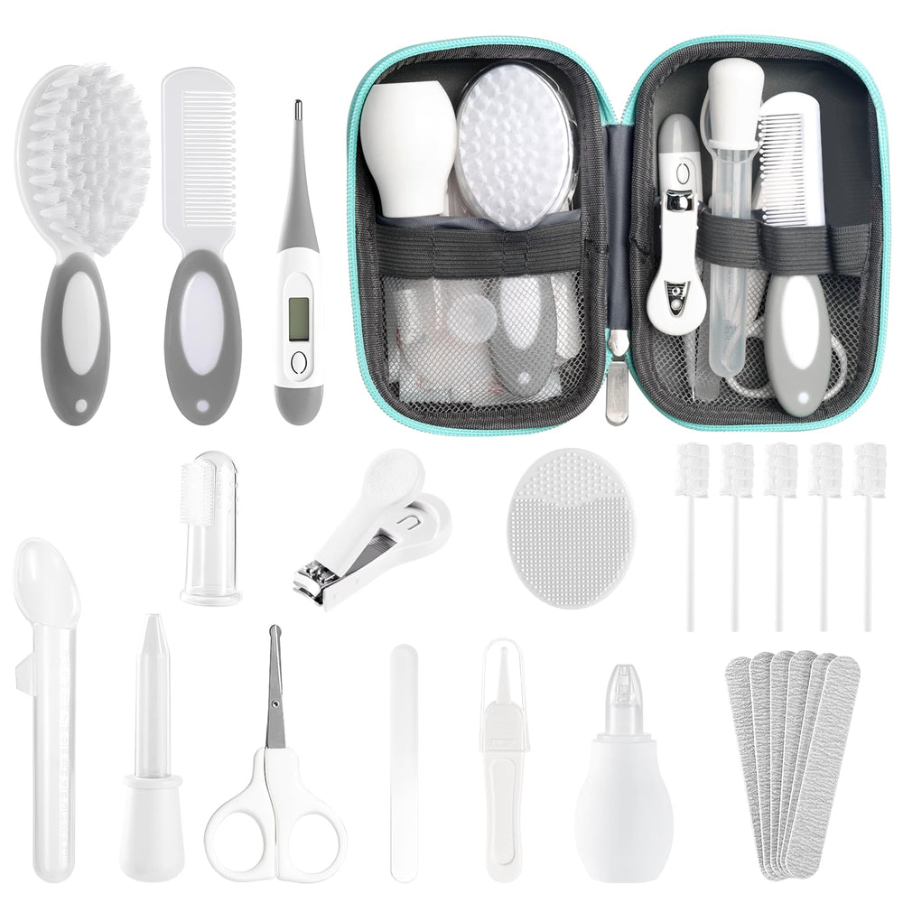POPYJAN newborn care kit in a grey-white bag keeps essentials organized.