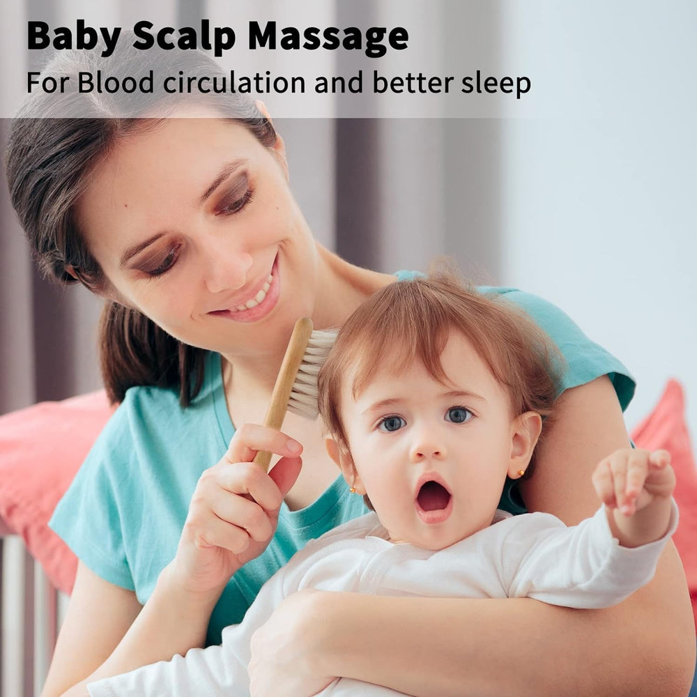 POPYJAN wooden comb with rounded teeth for soothing scalp massage.