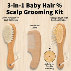 POPYJAN wooden massage brush with ergonomic handle for comfortable daily care.