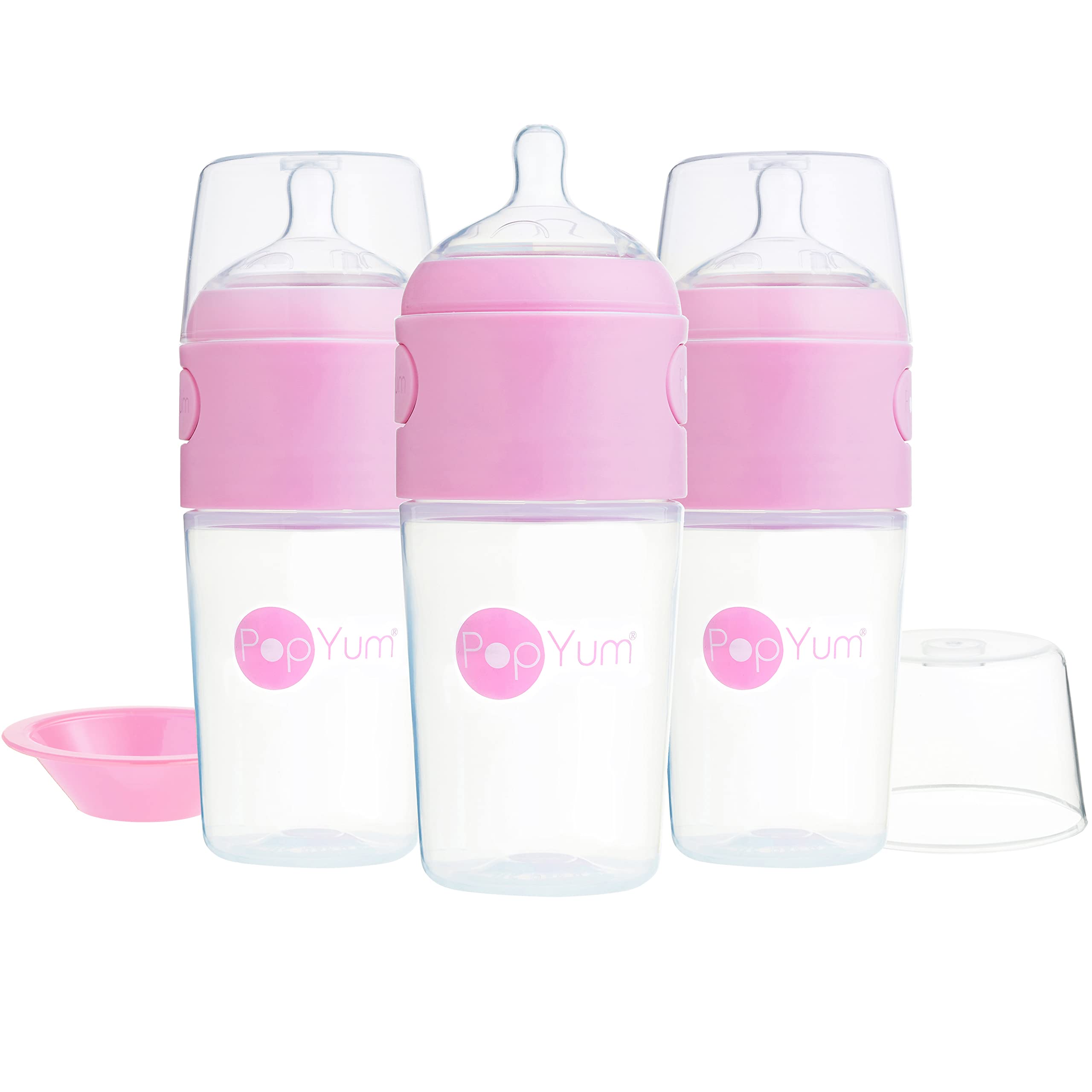 PopYum 3-pack pink nipples offering consistent flow and convenience