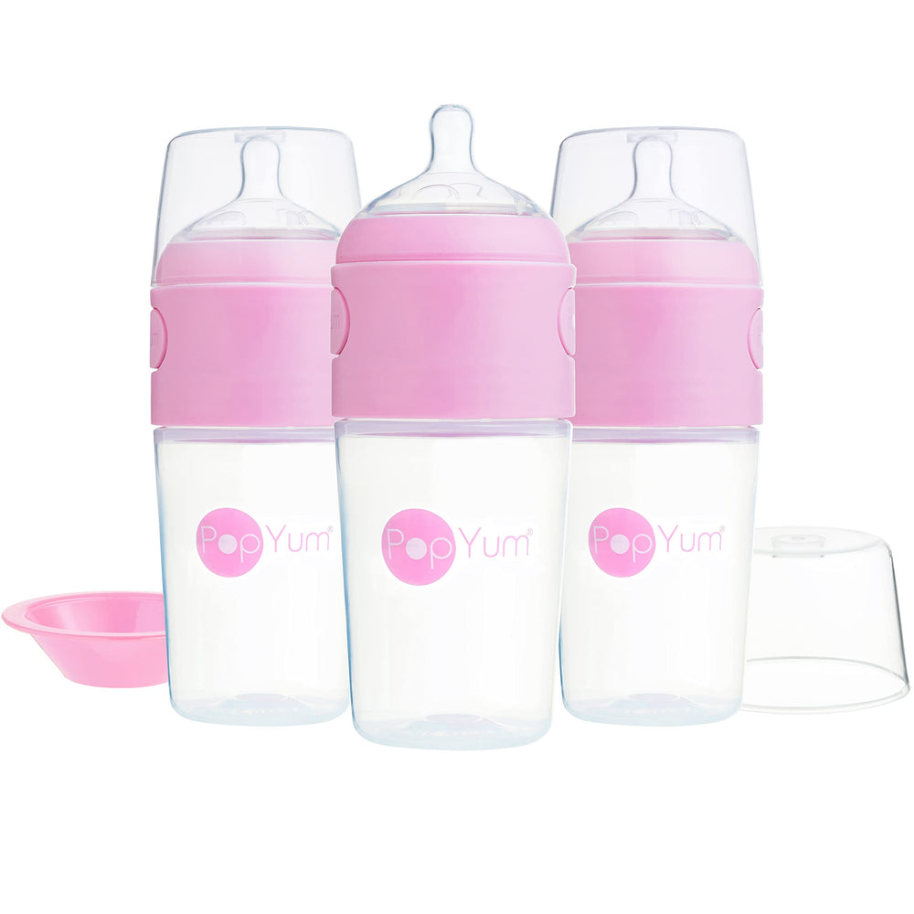 PopYum 3-pack pink nipples offering consistent flow and convenience