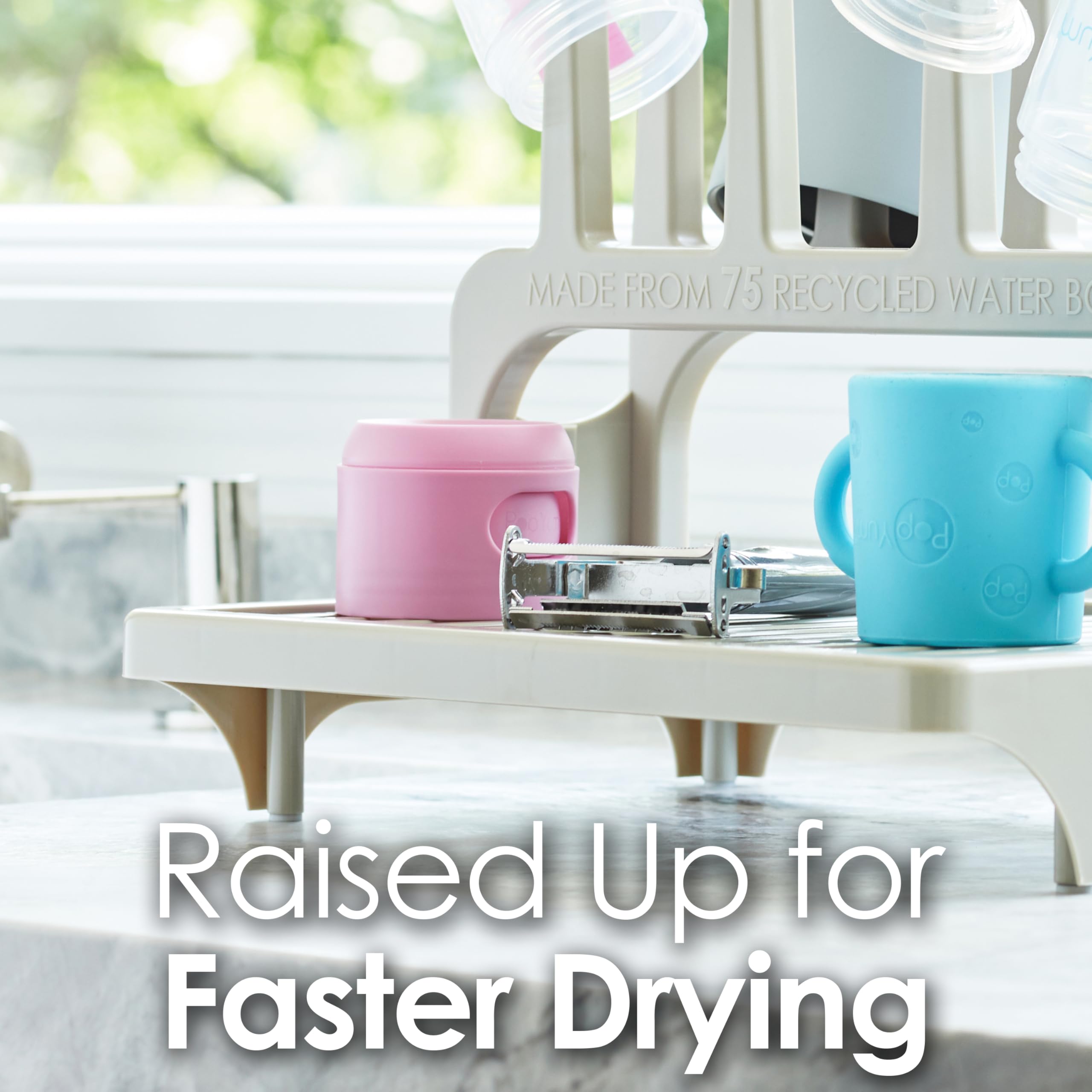PopYum compatible with baby bottles, cups, and wide tumblers.