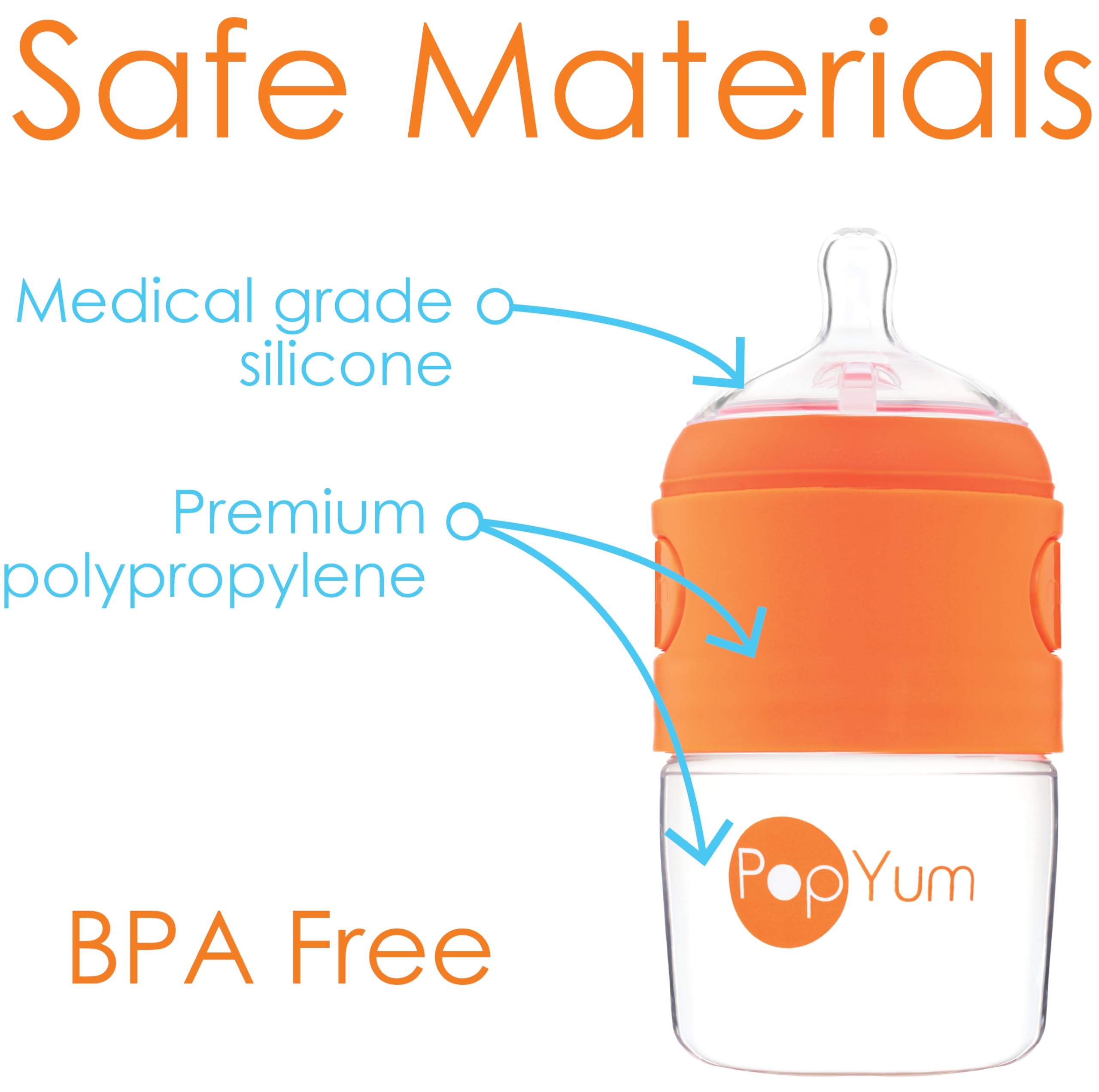 PopYum Stage 3 nipples are compatible with all PopYum formula bottles.