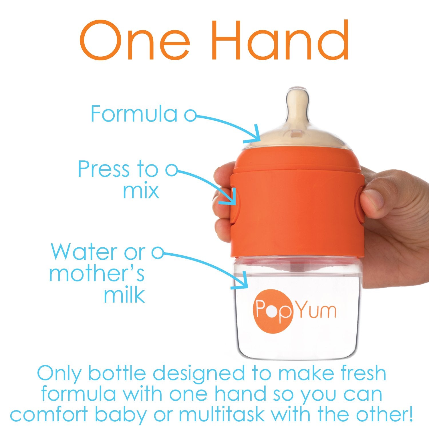 PopYum slow-flow anti-colic nipple for smoother feeding