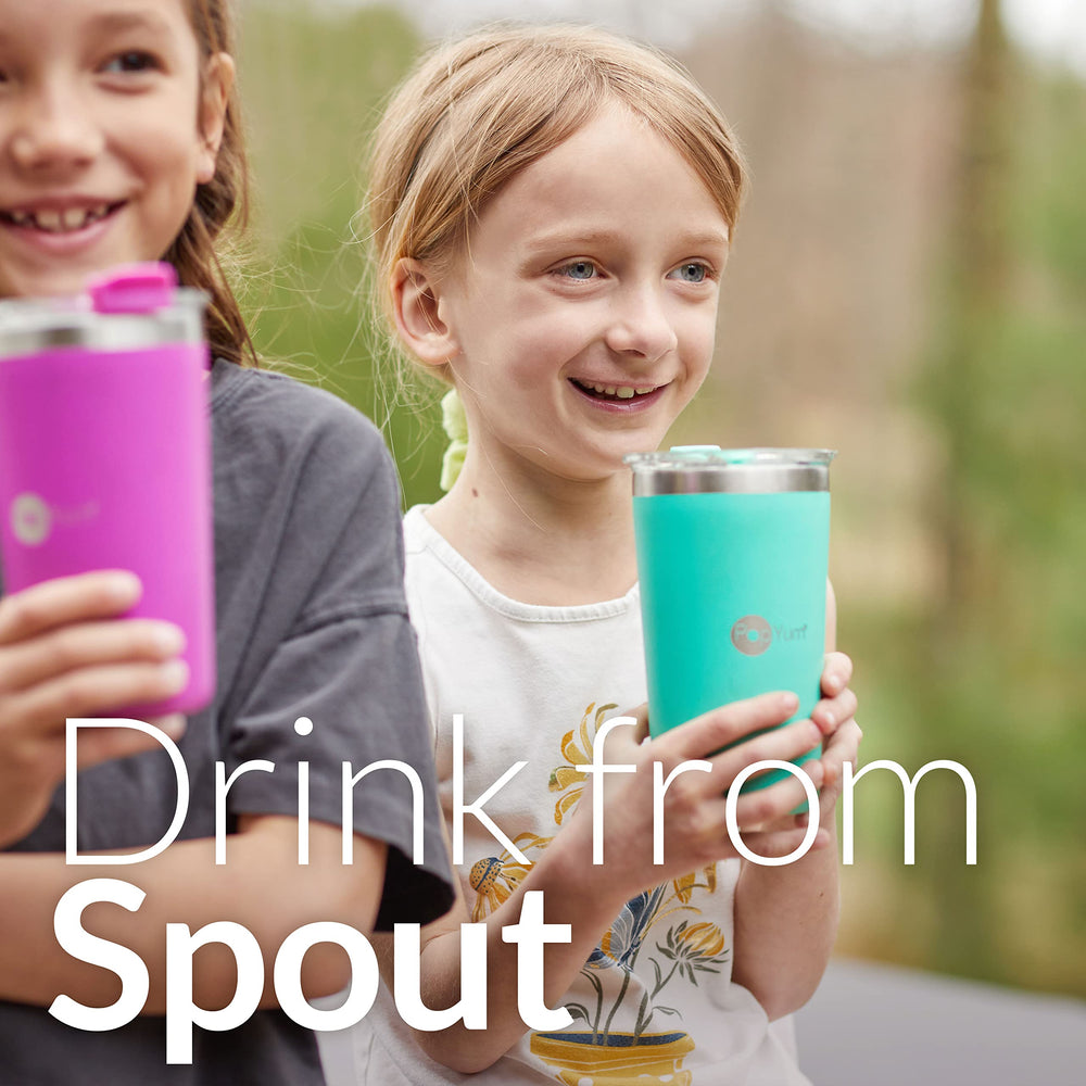 PopYum stackable cups save space and simplify on-the-go lunches.