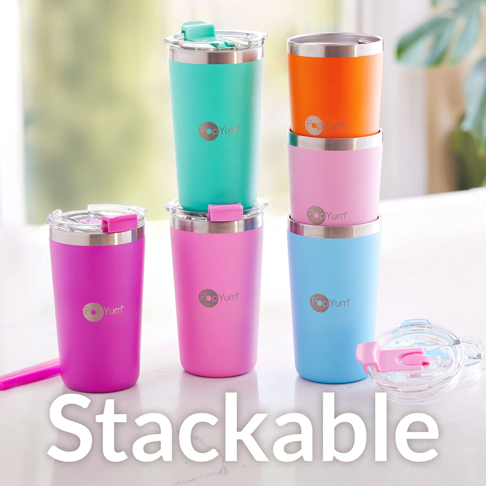 PopYum triple-wall design maintains drink temperature for hours.