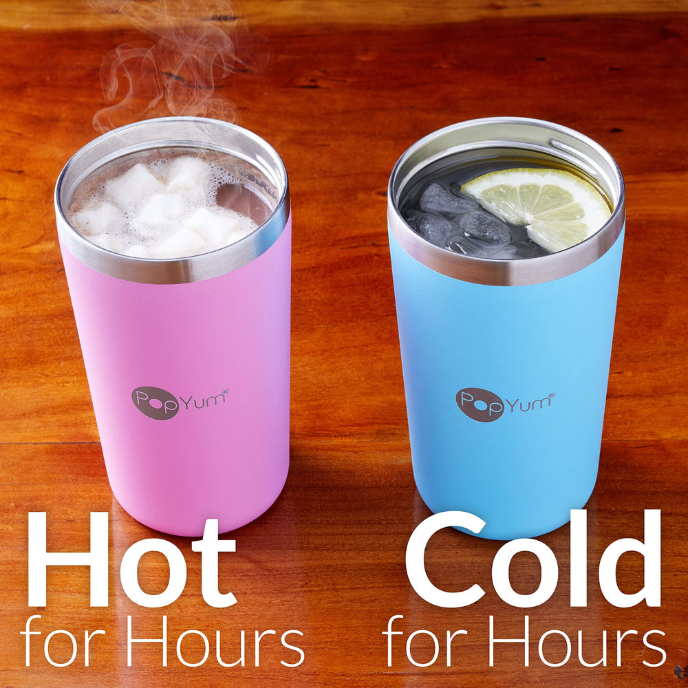 PopYum twist-lock lid reduces spills when cups are dropped.