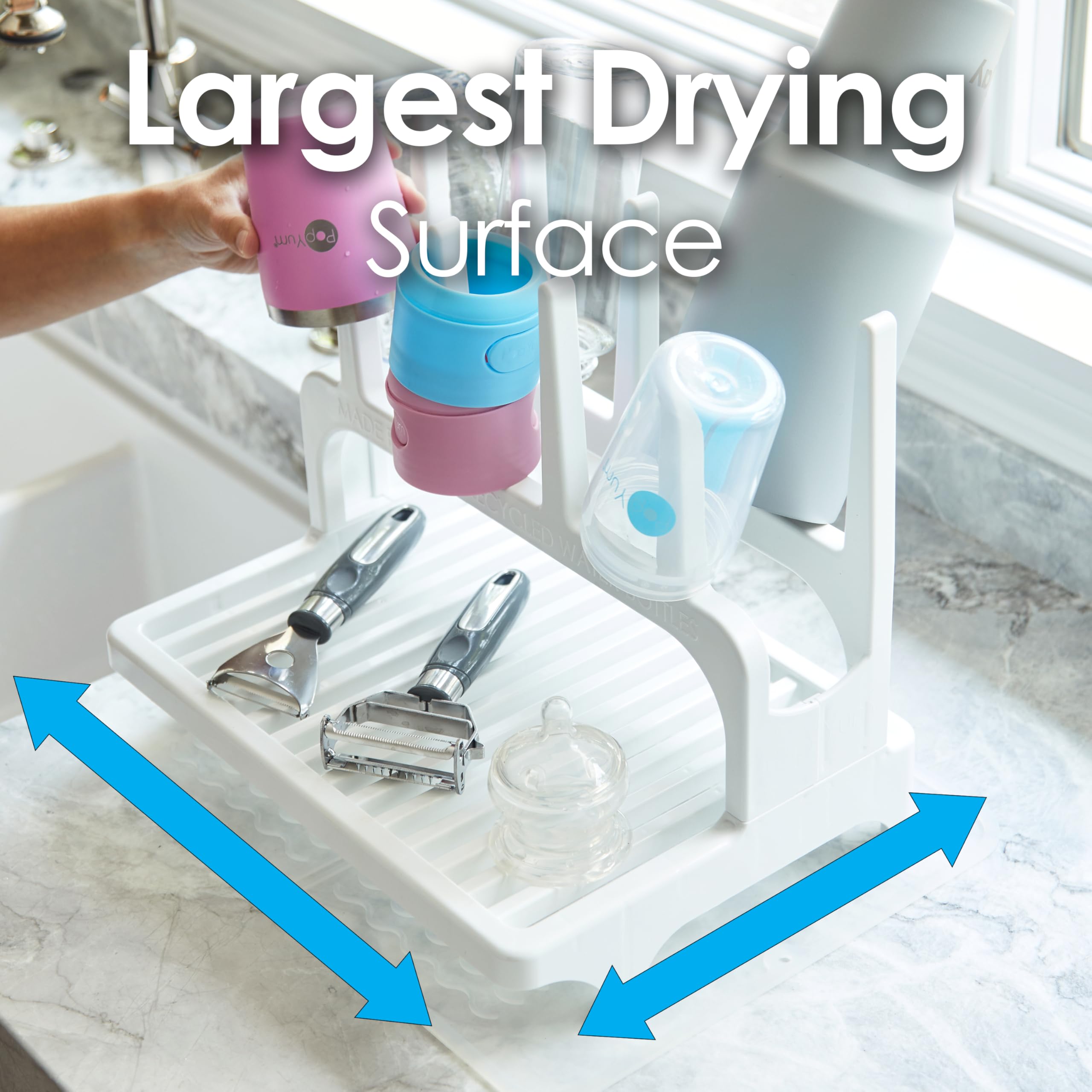 PopYum ventilated surface promotes airflow to shorten drying times.