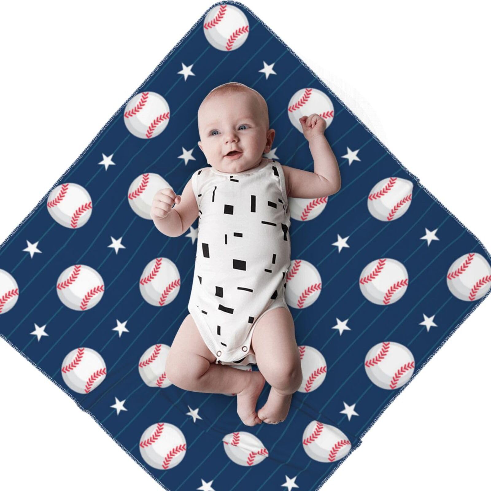 Poream baseball blue soft fabric close-up highlights breathable, cozy texture.