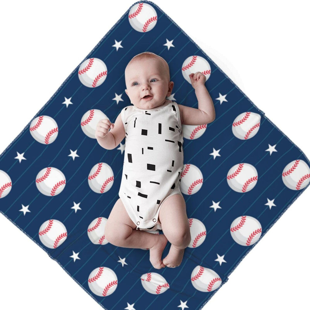 Poream baseball blue soft fabric close-up highlights breathable, cozy texture.