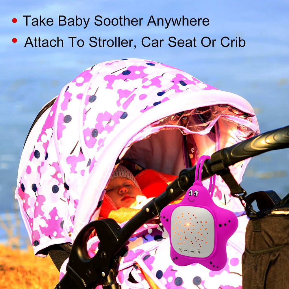 Independent controls for sound and light on Portable Baby device.