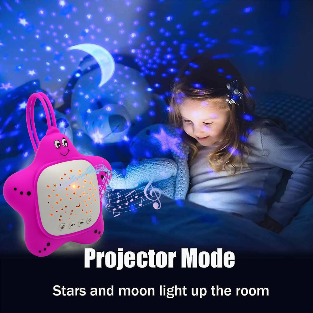 Portable Baby White Noise Sound Machine with projector active.