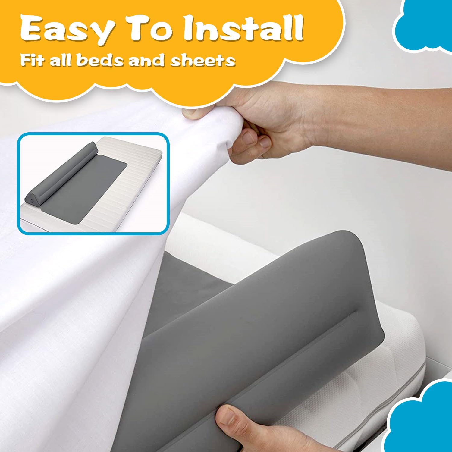 Portabuddy rails fit twin to king beds with two rails for flexible use.