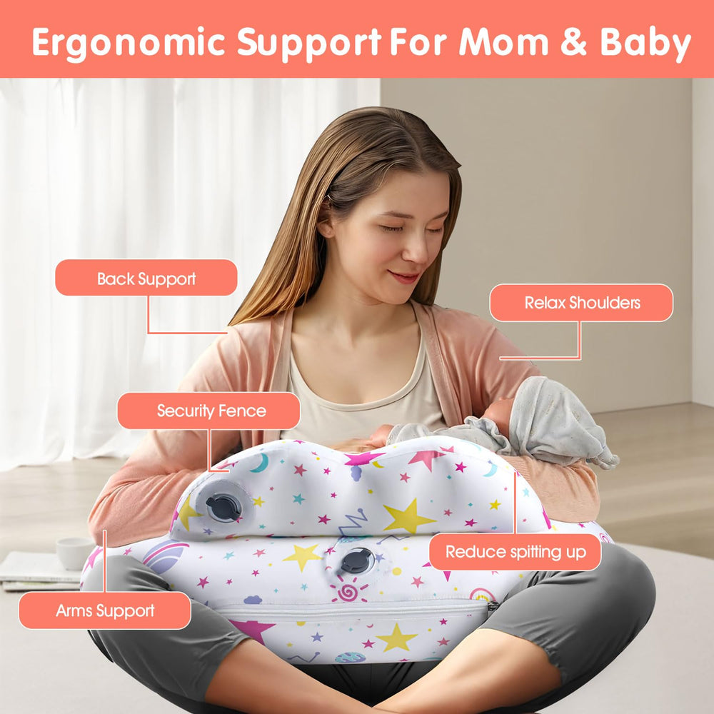 Portabuddy full-arm support promoting relaxed nursing posture.