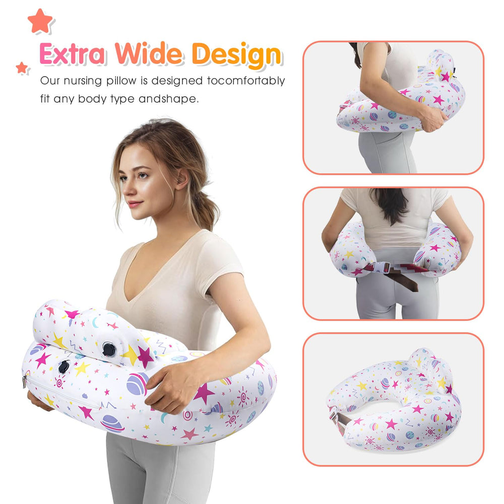 Portabuddy large dimensions provide all-around arm support during feeds.