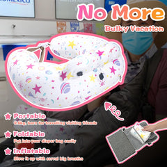 Portabuddy pillow in use with baby to support feeding posture.