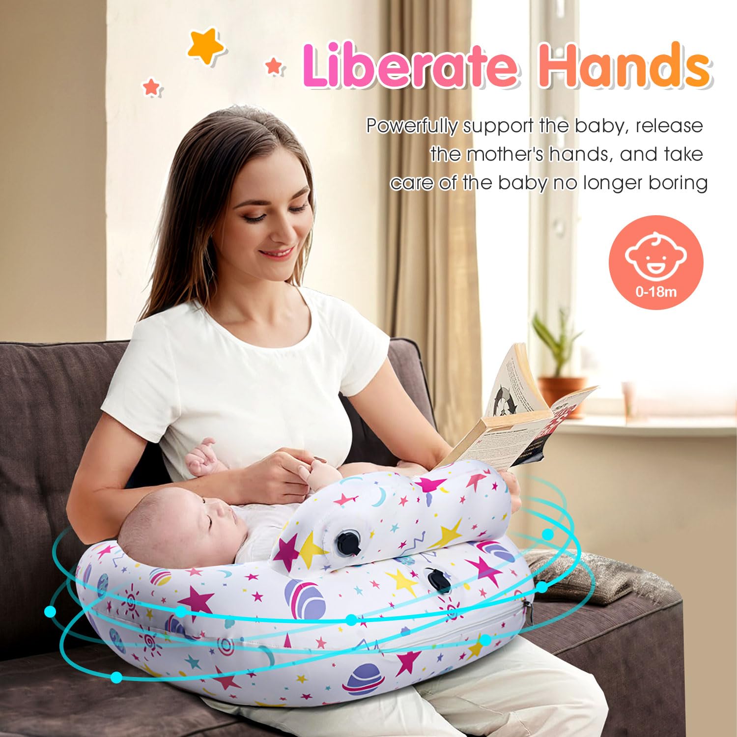Portabuddy travel-friendly nursing pillow ideal for on-the-go feeding.