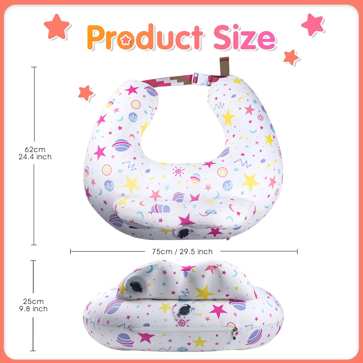 Two removable cotton covers keep feeding surfaces clean and fresh.