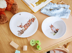 Portmeirion Wrendale Little Wren forest-animals-illustration plate detail adds whimsical meals.