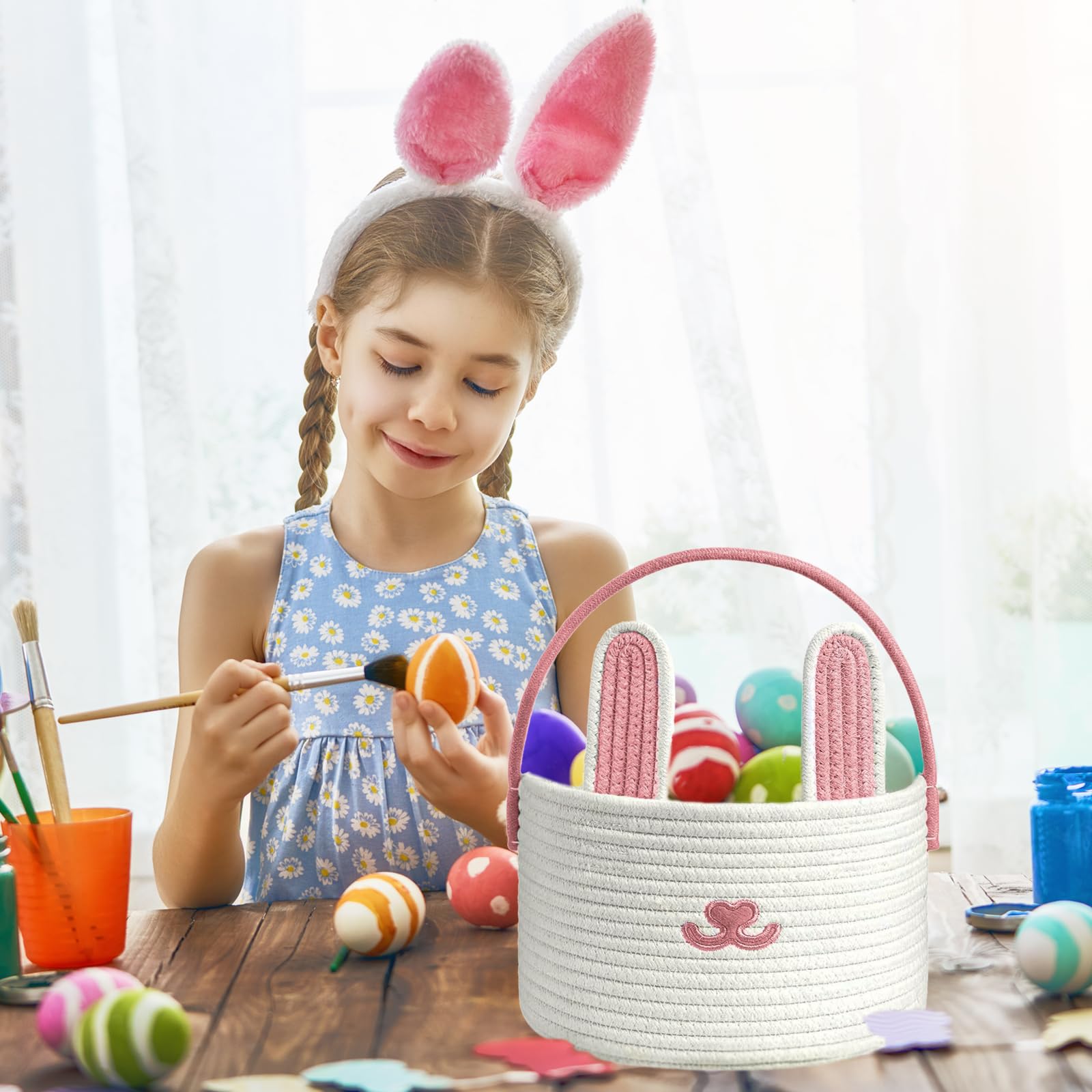 Poschnor child-safe lightweight basket supports little treasures during playtime.