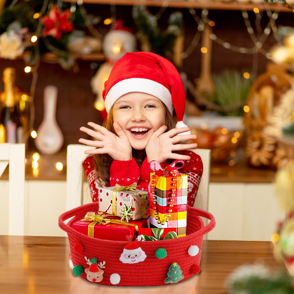 Poschnor Christmas decor basket as centerpiece or storage accessory.