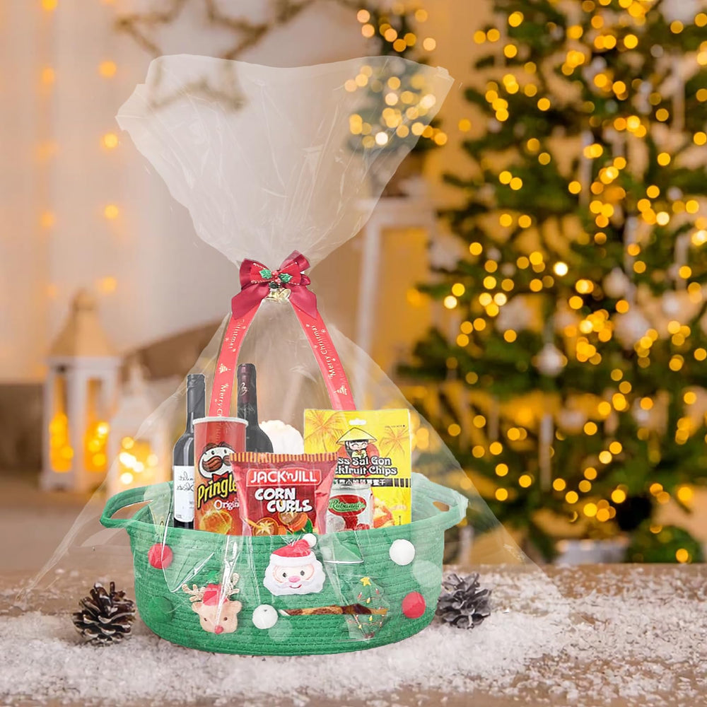Poschnor festive basket measures 12x8x5 inches, decorative and practical.