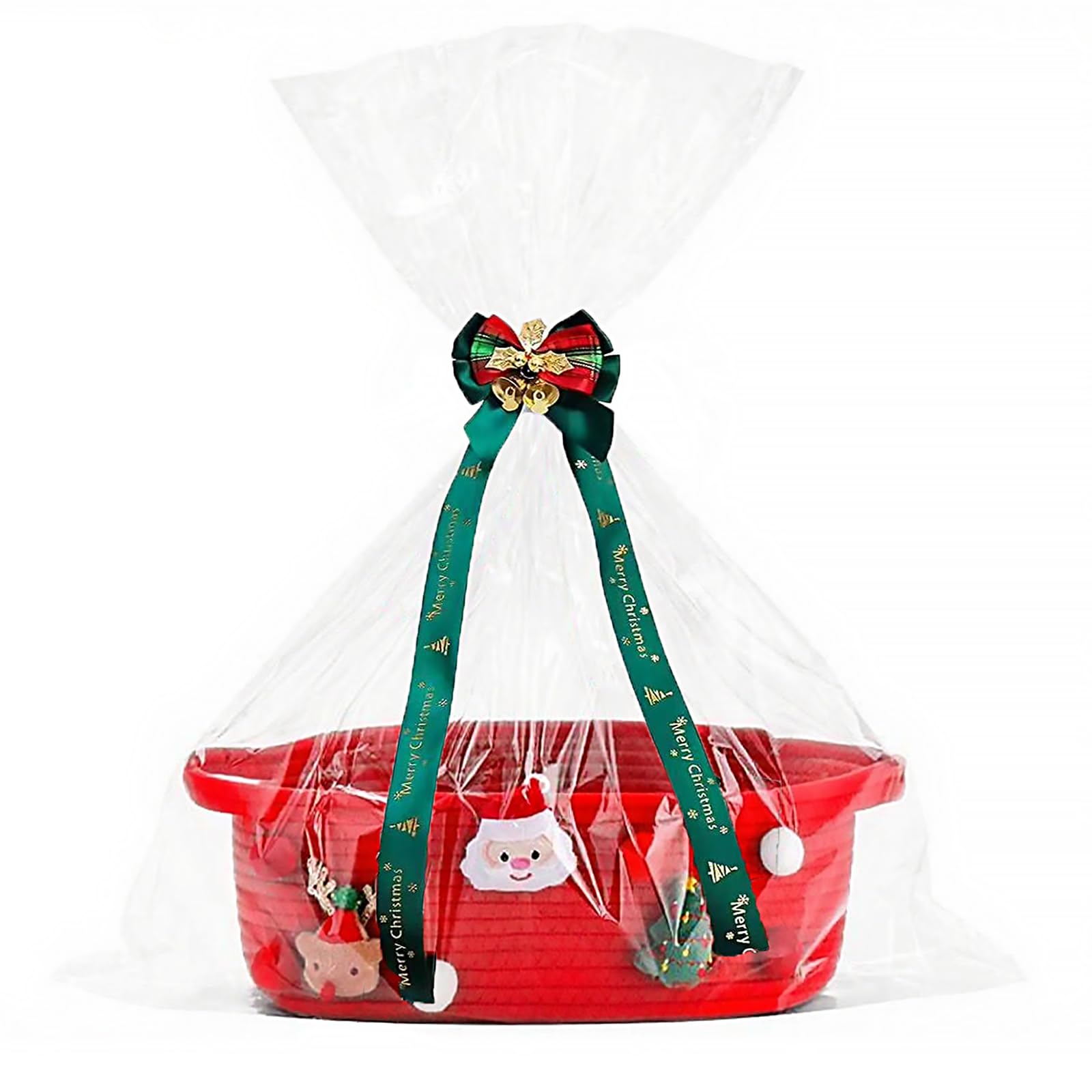 Poschnor gift basket red with festive colors, ready for holiday decor.
