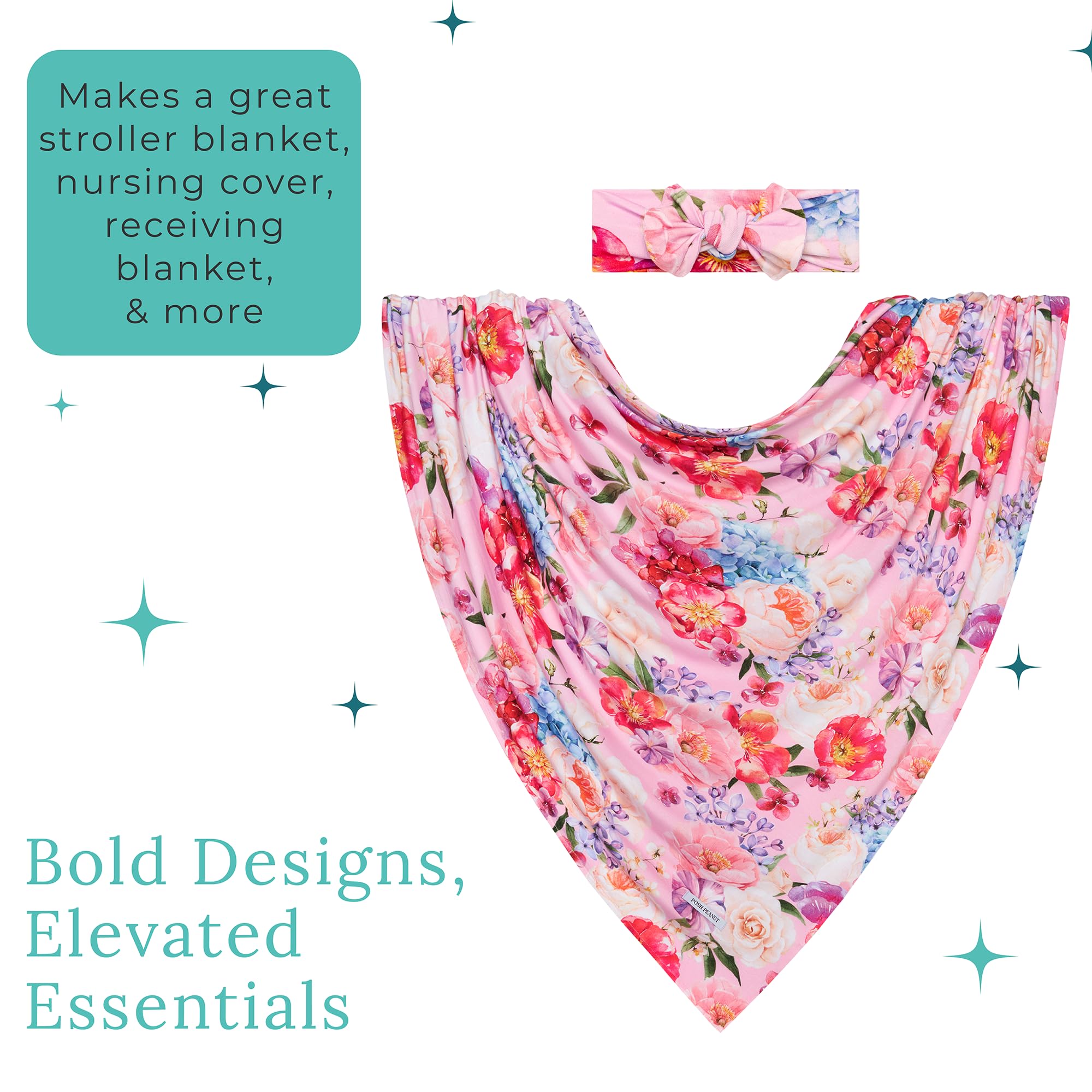 Posh Peanut baby announcement outfit with integrated swaddle.