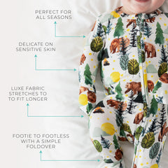 Breathable Päpook bamboo fabric from Posh Peanut sleepers.