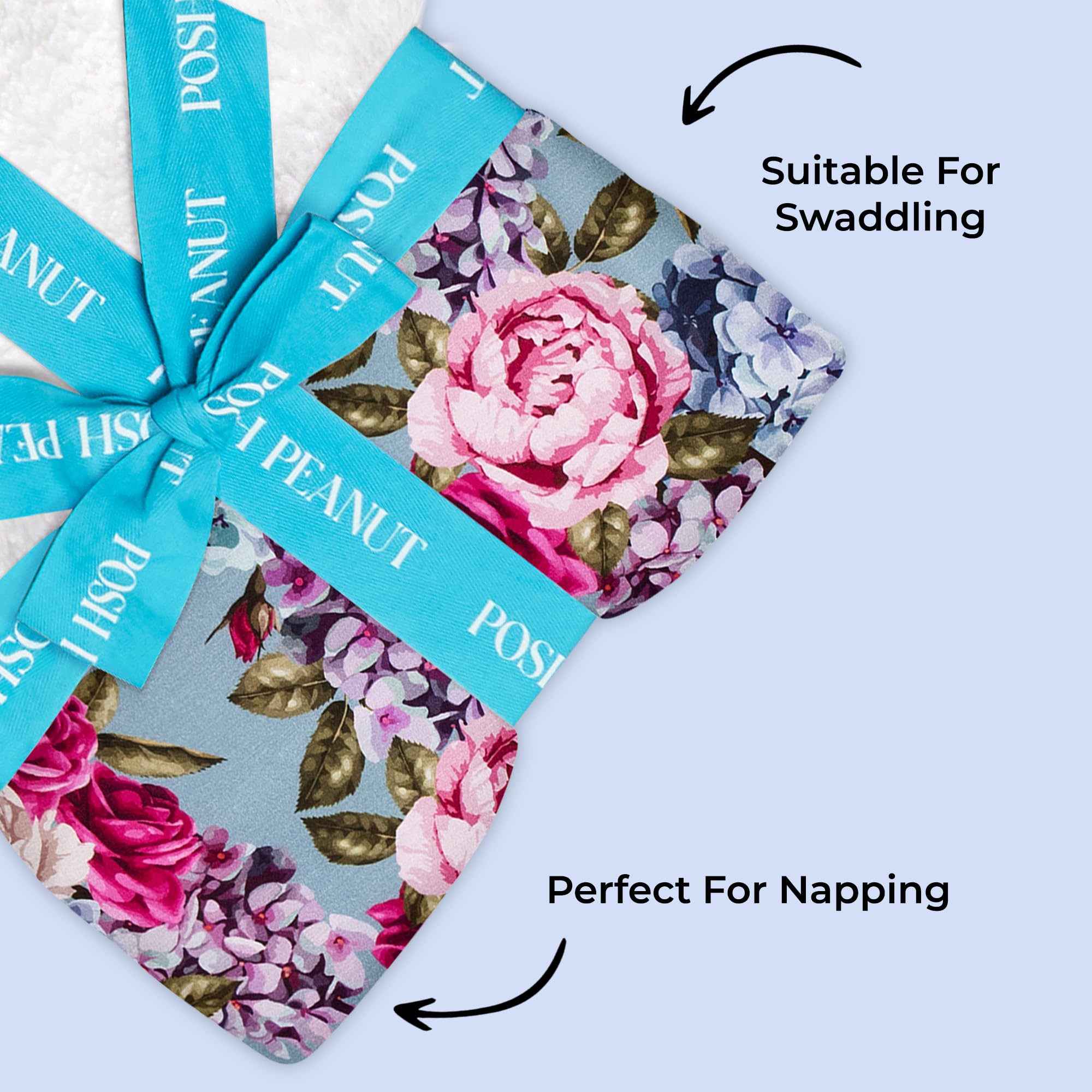 Posh Peanut blanket edge stitching highlights durability for daily use