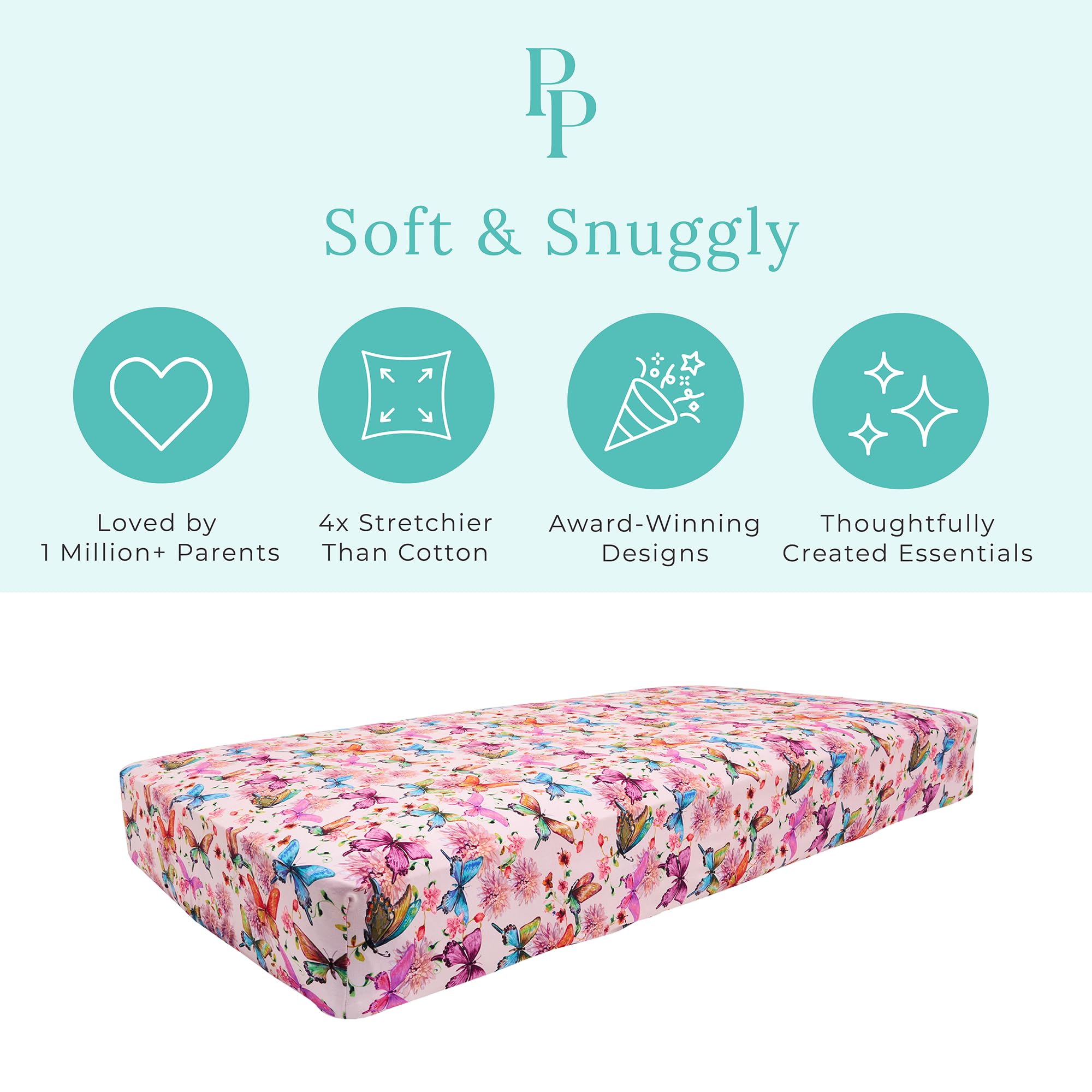 Posh Peanut breathable crib sheet closeup shows cool, smooth viscose fibers.