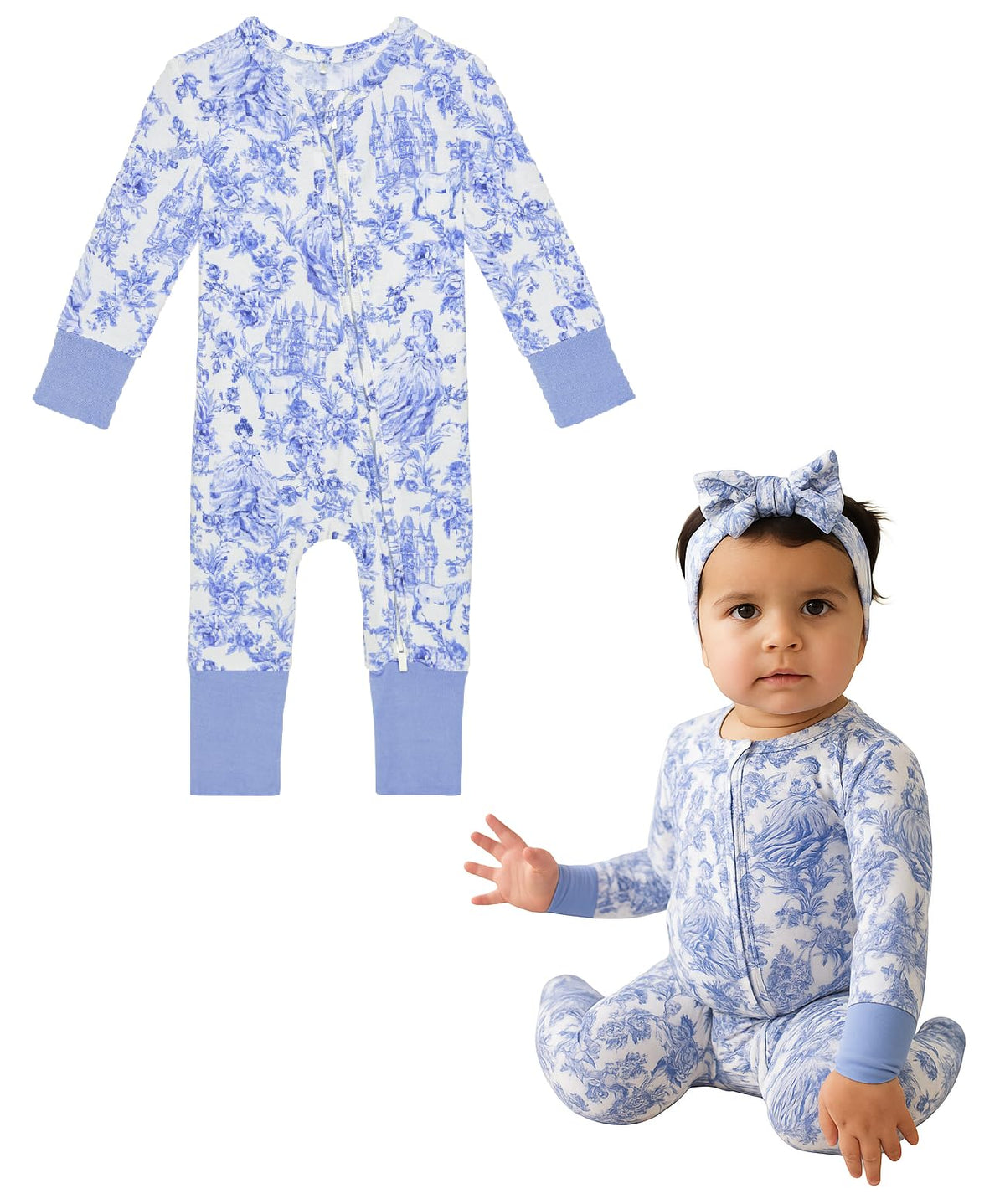 Posh Peanut Briar sleeper with a 2-way zipper for easy diaper changes