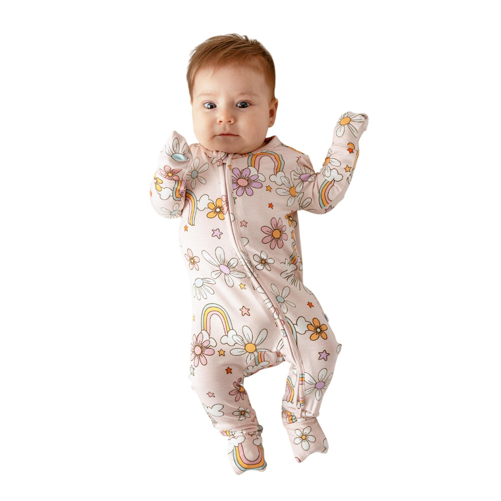 Posh Peanut convertible footless sleepers demonstrate adaptable sleepwear for easy diaper changes.