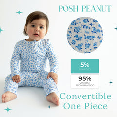 Close-up of the 2-way zipper on Posh Peanut sleepers for easy diaper changes.