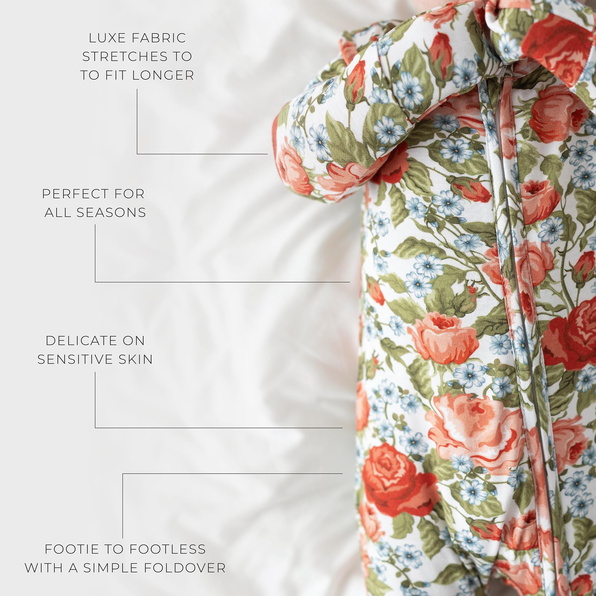 Posh Peanut bamboo fabric sleepers offering soft and breathable comfort
