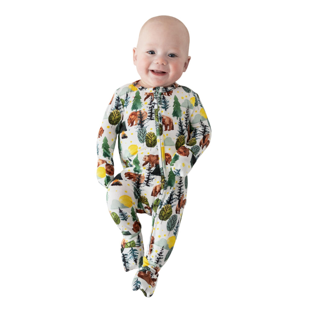 Posh Peanut boys convertible sleepers with two-way zipper for quick diaper changes.