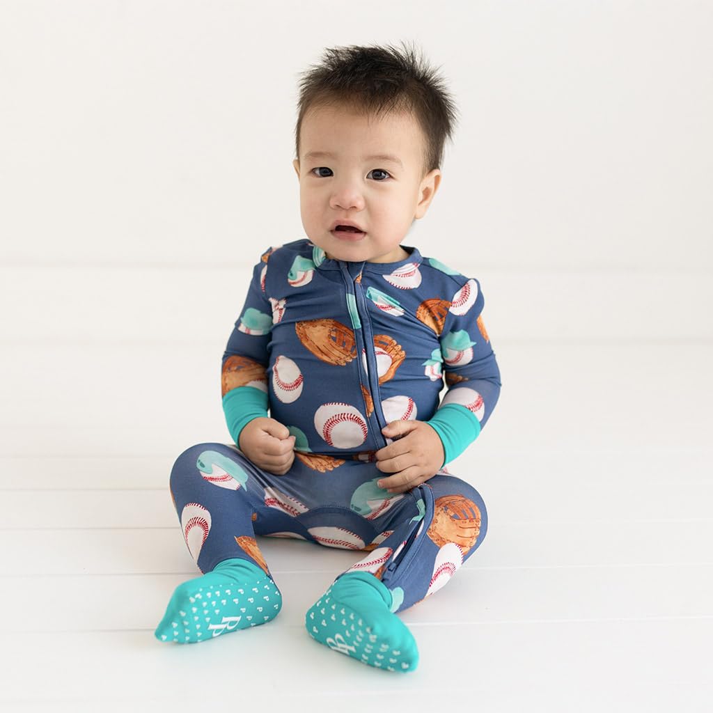 Posh Peanut sleeper showing footless option and two-way zipper for easy changes