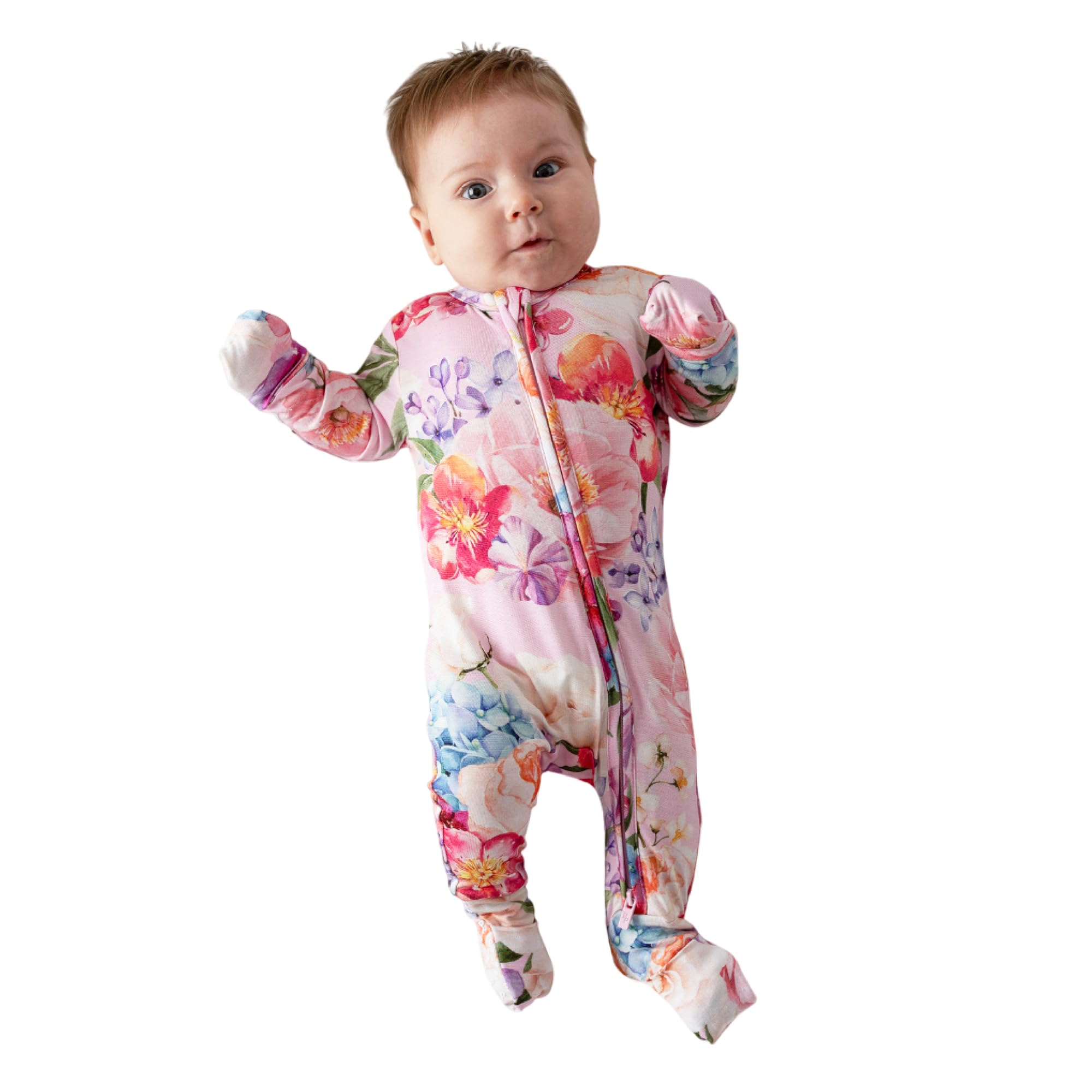 Posh Peanut convertible sleepers with a two-way zipper for easy diaper changes.