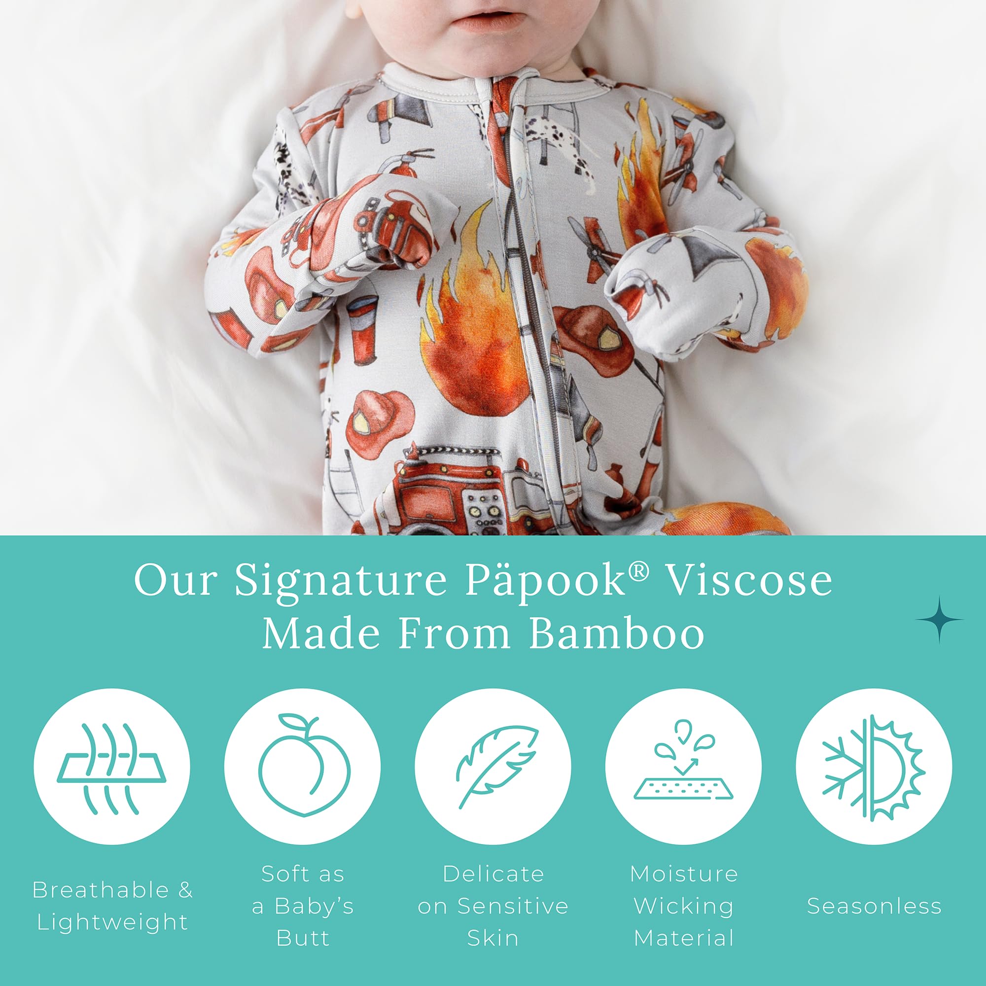 Posh Peanut two-way zip design enables easy top or bottom diaper changes.