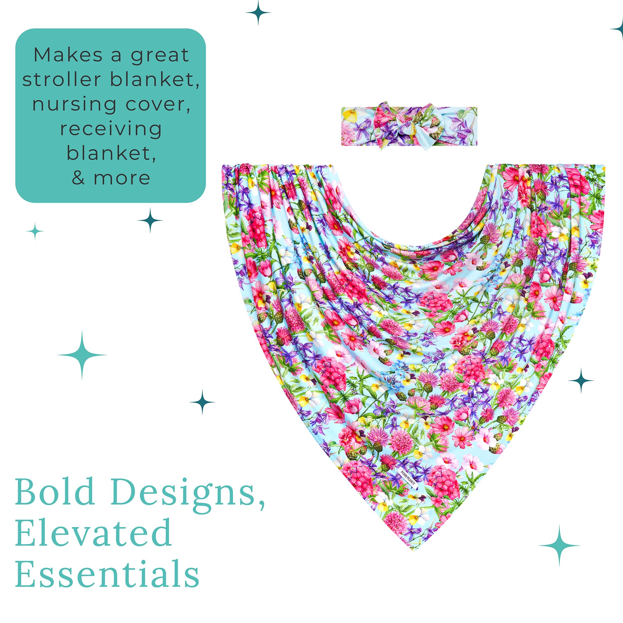 Posh Peanut Hadley boys print swaddle for stylish newborns