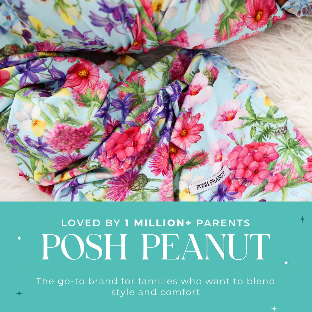 Posh Peanut Hadley nursing cover swaddle used during on-the-go feeding
