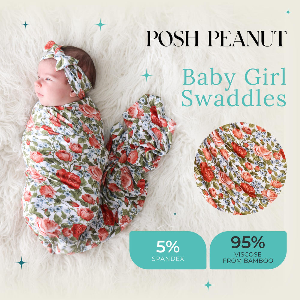 Posh Peanut matching headband completes a coordinated newborn look
