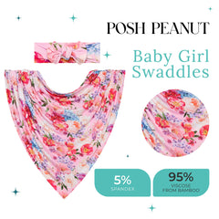 Posh Peanut matching headband with swaddle, chic and gift-ready.